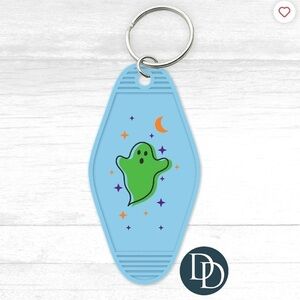 Ghost blue motel keychain
